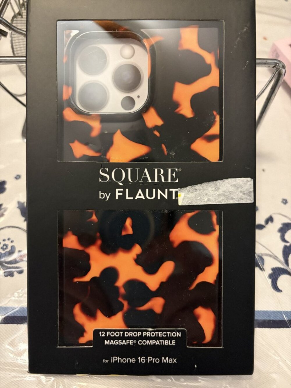 square by flaunt iphone 16 pro max case fire orange & black New
